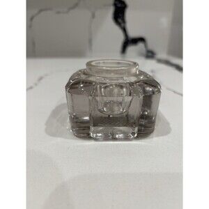 Early 1900s Crystal Inkwell Antique Ink Bottle  Glass 2" Tall